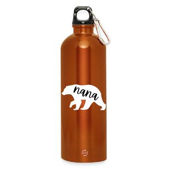 Nana Bear Cute Grandma Mother's Day Family Gift - Water Bottle with carabiner 750 ml - burnt orange - Front