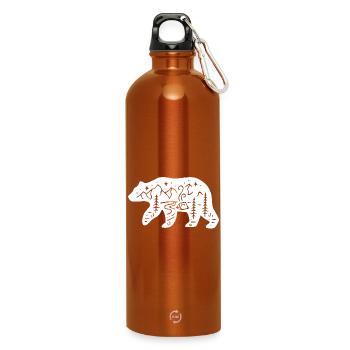 Nature totem polar bear - Water Bottle with carabiner 750 ml - burnt orange - Front