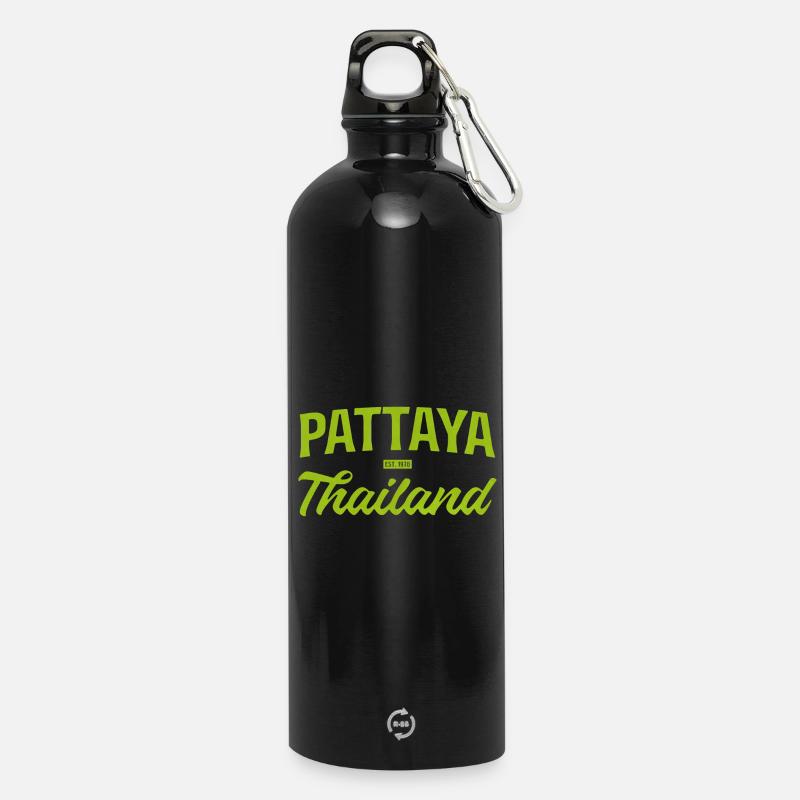 Pattaya Thailand LimeScript - Trinkflasche mit Karabiner 750 ml - Schwarz
