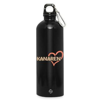 Canaries - Gourde en inox avec mousqueton 750 ml - noir - Devant