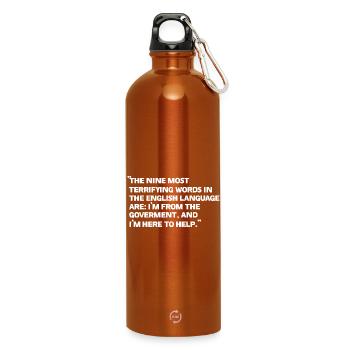 Regierung Versprechen Zitate T-Shirt - Trinkflasche mit Karabiner 750 ml - Orange - Vorne