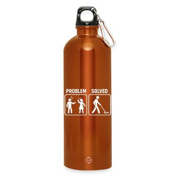 Problème de détection de métaux résolu Conception humoristique - Gourde en inox avec mousqueton 750 ml - orange - Devant