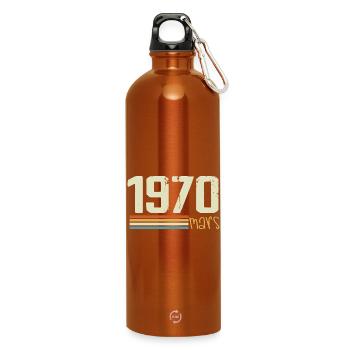 Vintage March 1970 - Water Bottle with carabiner 750 ml - burnt orange - Front