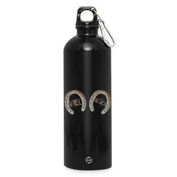 Viel Glück - Trinkflasche mit Karabiner 750 ml - Schwarz - Vorne