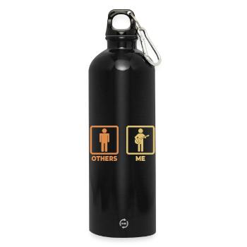 Banjo Player Schedule - Water Bottle with carabiner 750 ml - black - Front