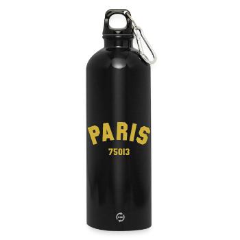 13e arrondissement de PARIS - Gourde en inox avec mousqueton 750 ml - noir - Devant