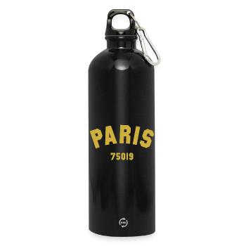 19e arrondissement de PARIS - Gourde en inox avec mousqueton 750 ml - noir - Devant