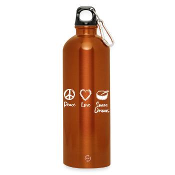 Peace Love Caisse claire - Gourde en inox avec mousqueton 750 ml - orange - Devant