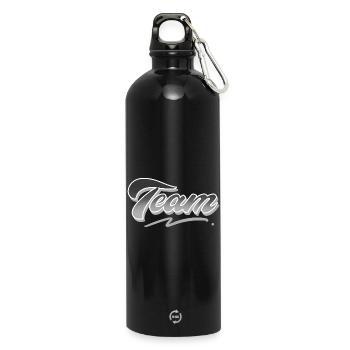 Équipe - Gourde en inox avec mousqueton 750 ml - noir - Devant