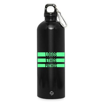Logos Ethos Pathos Rhétorique Étudiant en Philosophie - Gourde en inox avec mousqueton 750 ml - noir - Devant