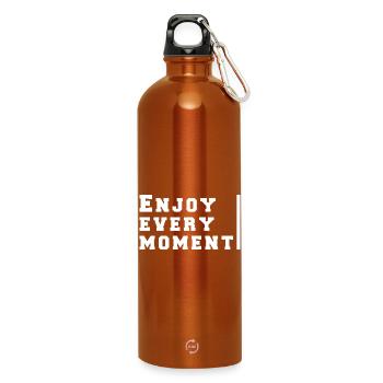 enjoy every moment - Water Bottle with carabiner 750 ml - burnt orange - Front