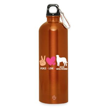 Irish wolfhound - Water Bottle with carabiner 750 ml - burnt orange - Front