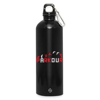 Evolution of Running Sequence Design - Water Bottle with carabiner 750 ml - black - Front