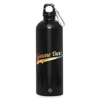 Vintage Game Developer - Water Bottle with carabiner 750 ml - black - Front