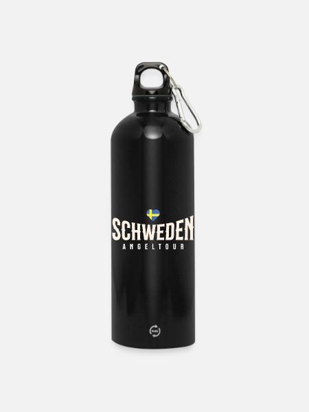 Voyage de pêche en Suède - Gourde en inox avec mousqueton 750 ml - noir