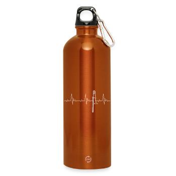 Trombone heartbeat for trombone players - Water Bottle with carabiner 750 ml - burnt orange - Front