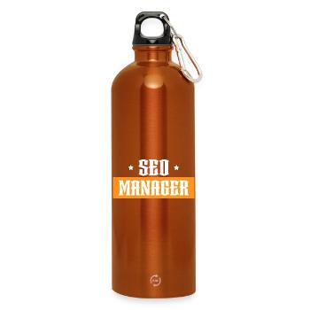 SEO Manager tshirt orange noir - Gourde en inox avec mousqueton 750 ml - orange - Devant