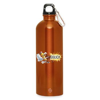 Possible pencil action - Water Bottle with carabiner 750 ml - burnt orange - Front