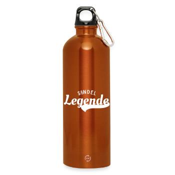 Sondeln_Legende_T-shirt_Design - Trinkflasche mit Karabiner 750 ml - Orange - Vorne