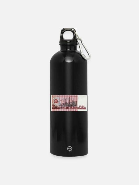 50 Mark der DDR - Trinkflasche mit Karabiner 750 ml - Schwarz