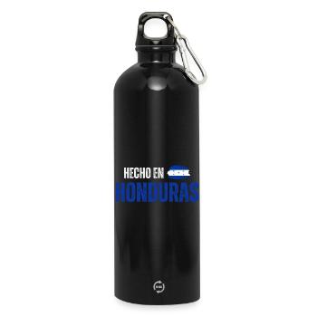 Made in Honduras, Honduran pride - Water Bottle with carabiner 750 ml - black - Front