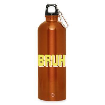 BRUH Meme Réaction Internet Argot Sarcasme Humeur - Gourde en inox avec mousqueton 750 ml - orange - Devant