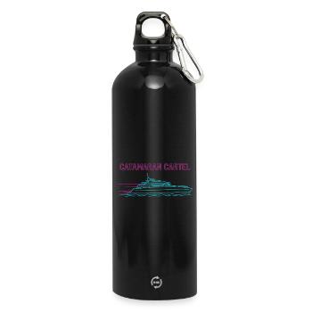 Synthwave Catamaran Cartel - Water Bottle with carabiner 750 ml - black - Front