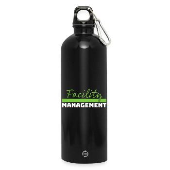 Tshirt Facility Management vert blanc - Gourde en inox avec mousqueton 750 ml - noir - Devant
