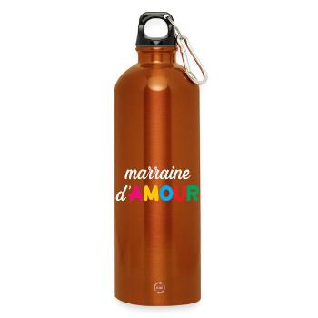 Godmother of Love - Family - Baptism - Water Bottle with carabiner 750 ml - burnt orange - Front
