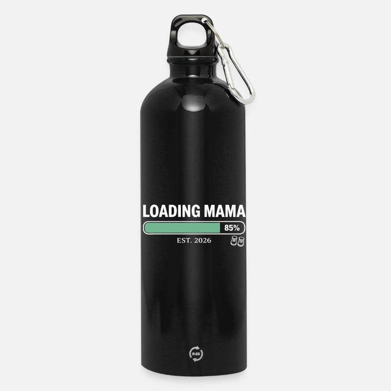Loading Mama 2026 Schwangerschaft - Trinkflasche mit Karabiner 750 ml - Schwarz