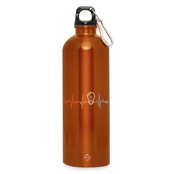Mein Herz schlägt für Elektrizität - Trinkflasche mit Karabiner 750 ml - Orange - Vorne