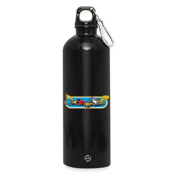 Construction Machinery Park - Water Bottle with carabiner 750 ml - black - Front
