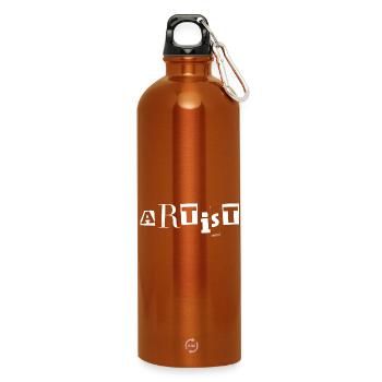 Artist Typography - Water Bottle with carabiner 750 ml - burnt orange - Front