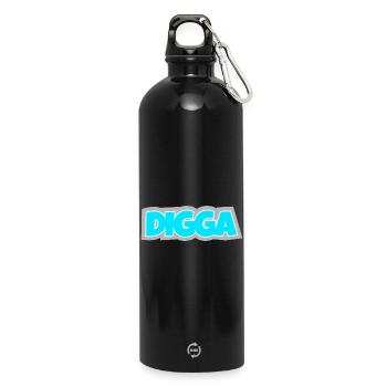 Digga - Allemagne du Nord, effrontée et culte depuis longtemps. - Gourde en inox avec mousqueton 750 ml - noir - Devant