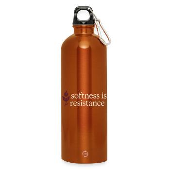 Style de vie féminin élégant, doux - Gourde en inox avec mousqueton 750 ml - orange - Devant