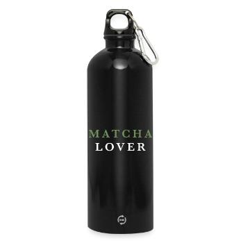 Amoureux du matcha et du thé vert - Gourde en inox avec mousqueton 750 ml - noir - Devant