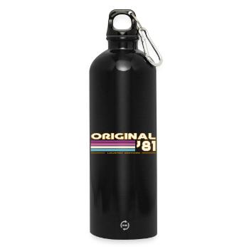 1981 - Water Bottle with carabiner 750 ml - black - Front
