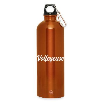Volleyball player - Water Bottle with carabiner 750 ml - burnt orange - Front
