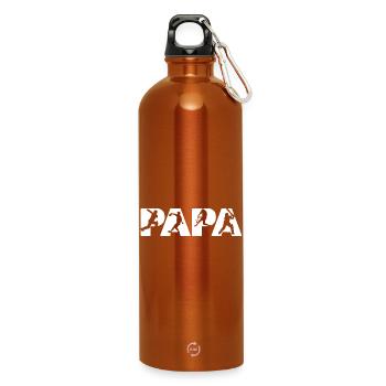 Cricket Dad Gift Father's Day Best Husband Player - Water Bottle with carabiner 750 ml - burnt orange - Front