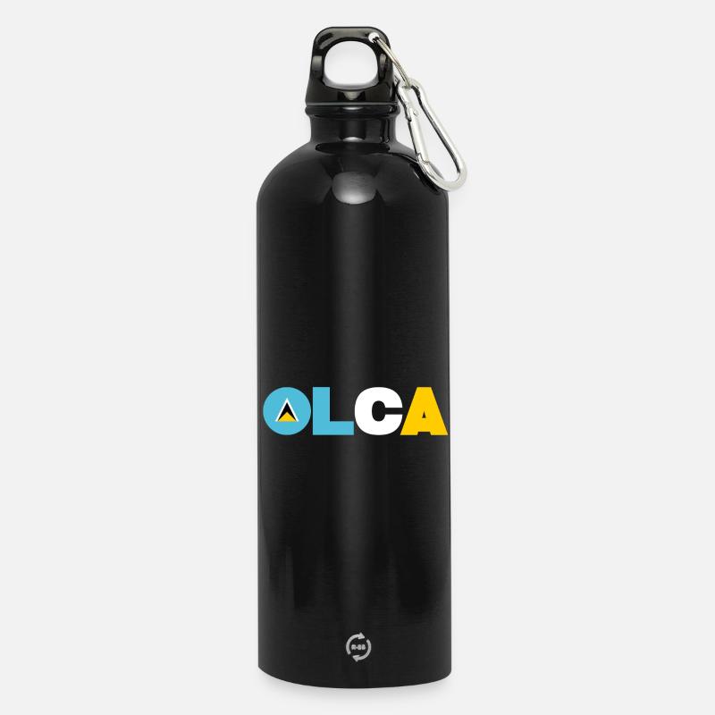 Saint Lucia - Trinkflasche mit Karabiner 750 ml - Schwarz