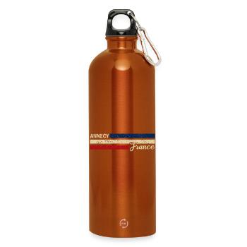 France - Annecy - France - Flag - Stripes - Water Bottle with carabiner 750 ml - burnt orange - Front