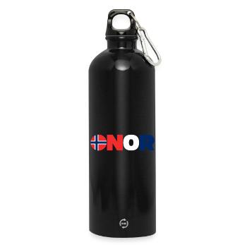 Norvège - Gourde en inox avec mousqueton 750 ml - noir - Devant