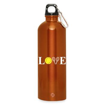 J’adore le tennis - Gourde en inox avec mousqueton 750 ml - orange - Devant