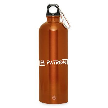 El Patron Lettering – Stylish Saying - Water Bottle with carabiner 750 ml - burnt orange - Front