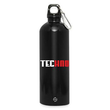 Techno Panther - Trinkflasche mit Karabiner 750 ml - Schwarz - Vorne