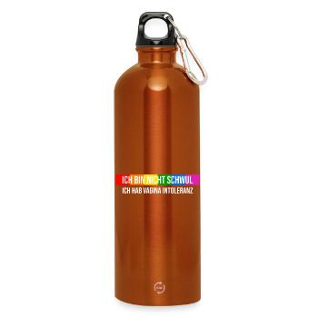 Not gay but vagina intolerant - Water Bottle with carabiner 750 ml - burnt orange - Front