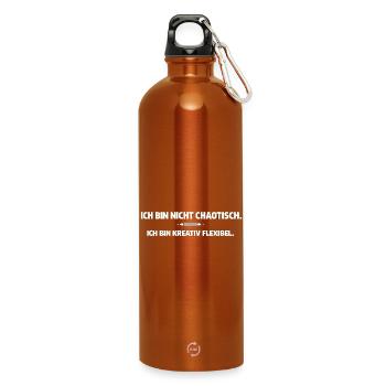 Creative, flexible instead of chaotic - Water Bottle with carabiner 750 ml - burnt orange - Front