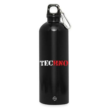 Techno ArmyLook - Trinkflasche mit Karabiner 750 ml - Schwarz - Vorne