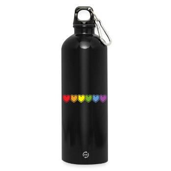 Regebogen Hearts for Gay Pride Liberté d’Amour - Gourde en inox avec mousqueton 750 ml - noir - Devant