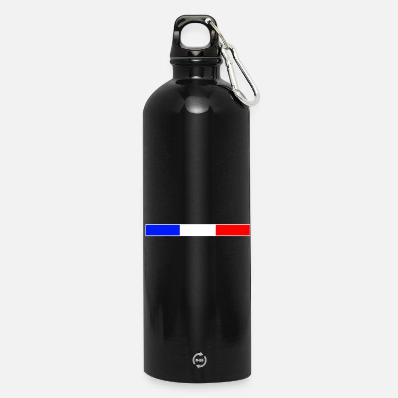 france - Gourde en inox avec mousqueton 750 ml - noir